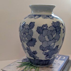 Blue and White Floral Vase